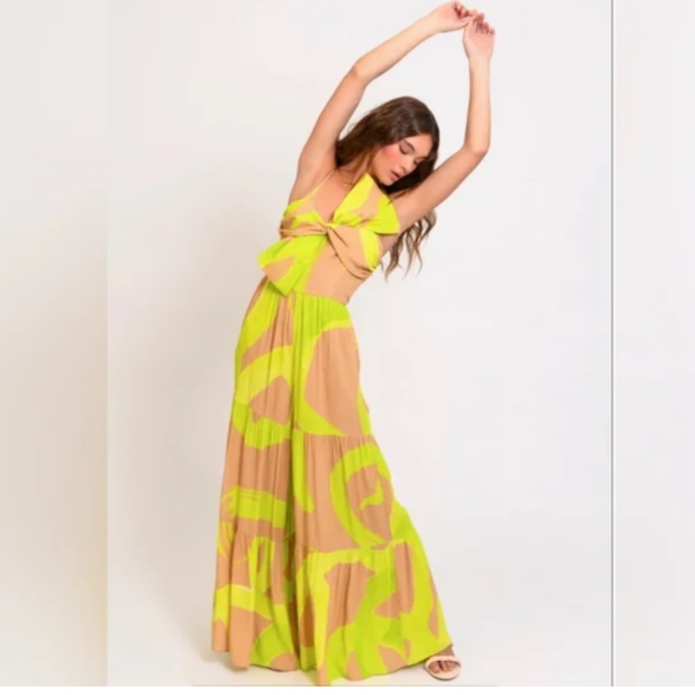 Brand New HUTCH BOW-FRONT WIDE-LEG JUMPSUIT